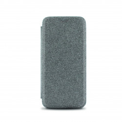 Etui folio clam tissu pour Samsung A50 - gris