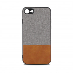 Coque souple bi-matière pour iPhone 7/8/SE 2020 - grise et marron