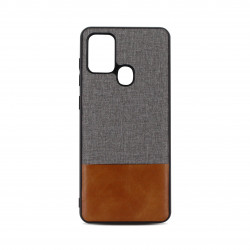 Coque souple bi-matière pour Samsung A21s - grise et marron