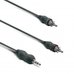 Câble audio jack stéréo 3,5 mm mâle/2 RCA mâle 1,2 m