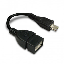 Câble micro USB OTG micro B /A fem. - noir