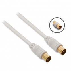 Câble TV coaxial mâle/fem. 9,52 mm avec adaptateur mâle/mâle 10 m