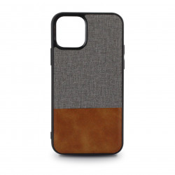 Coque souple bi-matière pour iPhone 11 - grise et marron