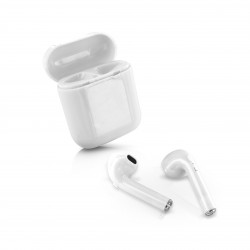 Ecouteurs intra auriculaire avec micro Bluetooth TWS - blanc