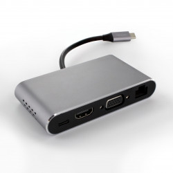 Adaptateur USB-C  8 en 1 HDMI, RJ45, USB-A, VGA, SD/micro SD, USB-C