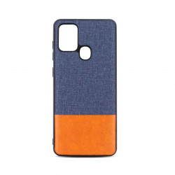 Coque souple bi-matière pour Samsung A21s - bleue et orange