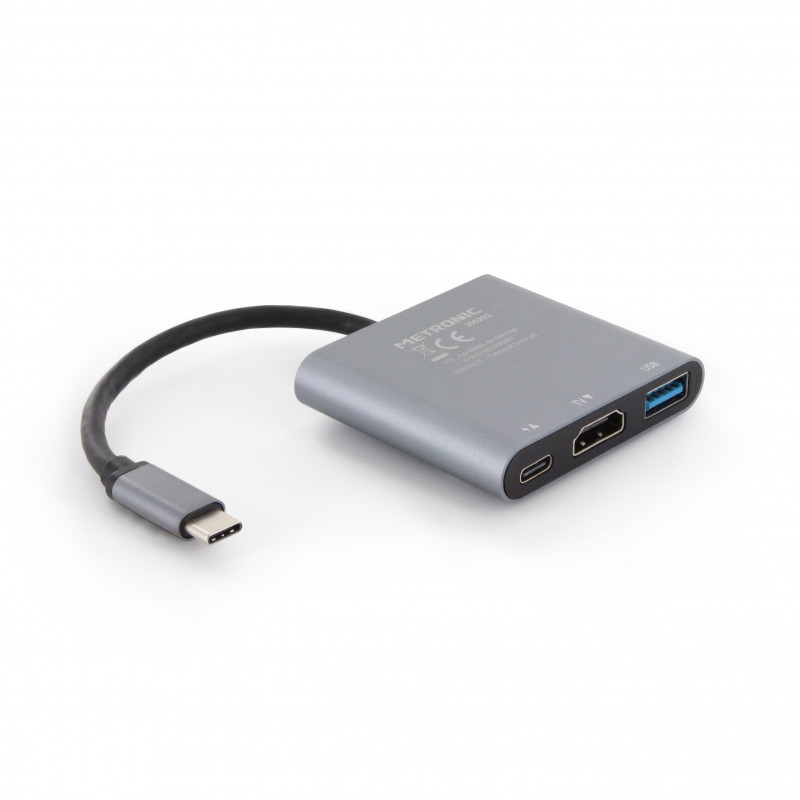 Adaptateur USB-C 3 en 1 HDMI, USB-A, USB-C PD charge