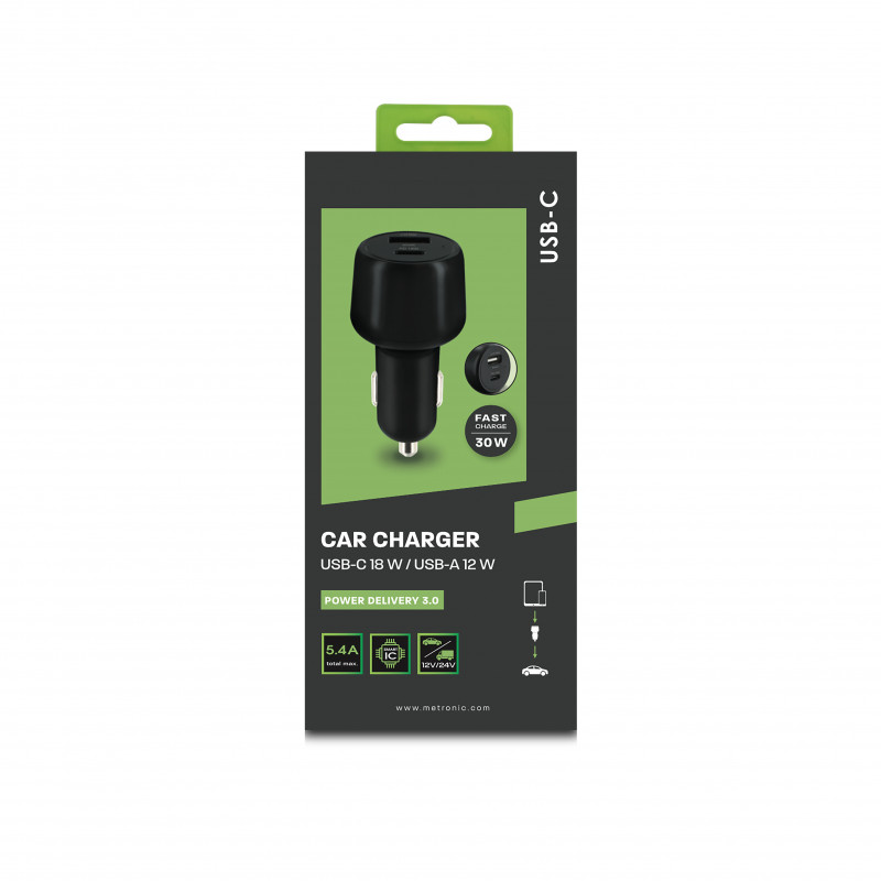 Ugreen Chargeur allume cigare Voiture 30W Port USB + PD Chargeur