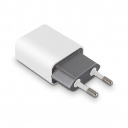 Chargeur secteur Platinium 1 USB-A 2.4 A - blanc et gris