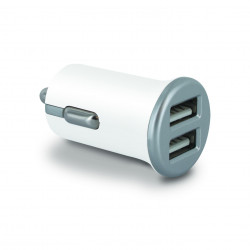 Chargeur allume-cigares Platinium 2 USB-A 2.4 A - blanc et gris