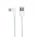 Câble MFI / USB-A coudé nylon pour iPhone iPad 1 m - blanc