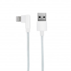 Câble MFI / USB-A coudé nylon pour iPhone iPad 1 m - blanc