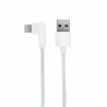 Câble MFI / USB-A coudé nylon pour iPhone iPad 1 m - blanc