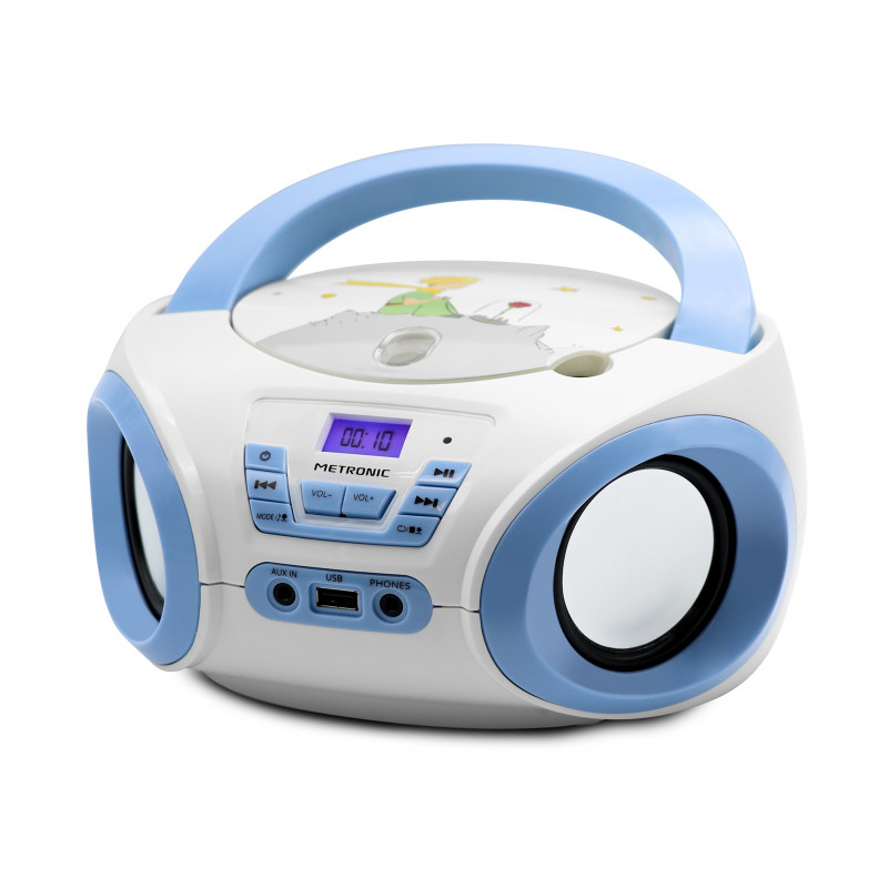 Metronic 477170 - Lecteur CD MP3 Ocean enfant avec port USB - Blanc et bleu  - Radio & radio réveil - LDLC