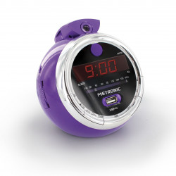 Radio-réveil Pop Purple FM USB projection double alarme - violet