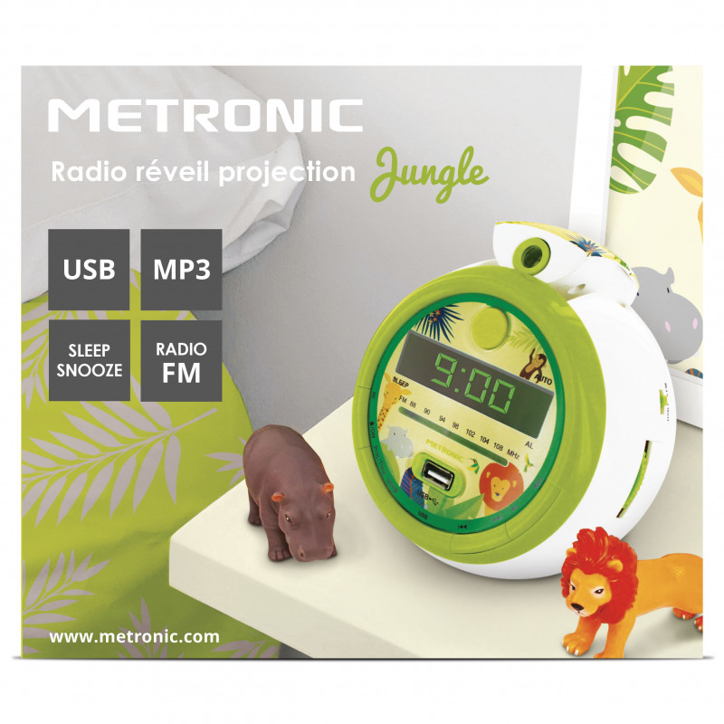 Metronic 477017 Gulli Radio-Réveil Enfant MP3 USB Projection 180