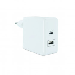 Chargeur secteur 2 USB (USB-C 30W + USB-A 12W) - blanc