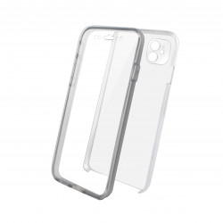 Coque semi-rigide 360° pour iPhone 12 MINI - transparente / grise