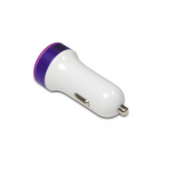 Chargeur allume-cigares 2 USB-A 2.1 A - violet