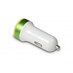 Chargeur allume-cigares 2 USB-A 2.1 A - vert