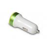 Chargeur allume-cigares 2 USB-A 2.1 A - vert