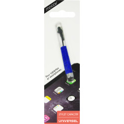 Stylet taille mini, pointe souple pr écran capacitif - bleu