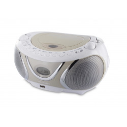 Lecteur CD Casual MP3 avec port USB, FM - blanc et beige