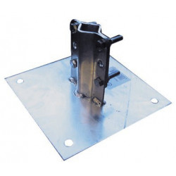 Fixation plaque de base acier galva pour mât diam. 25-50 mm