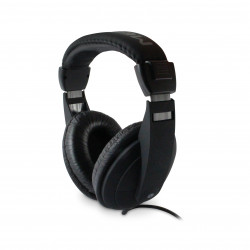Casque TV filaire Câble 6 m - Jack 3,5 mm + adaptateur 6,35 mm - Arceau réglable - TV, Hi-Fi - Noir