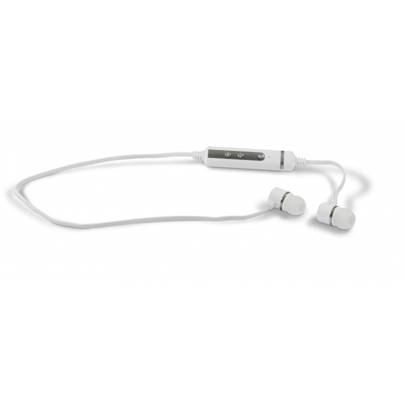 Ecouteurs intra auriculaire avec micro Bluetooth - blanc