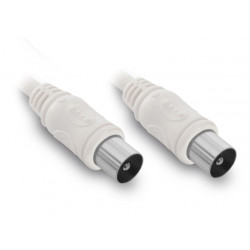 Câble TV coaxial 9,52 mm mâle/mâle 5 m - blanc