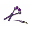 Ecouteurs intra auriculaire avec micro et zip anti-nœuds 1,2 m - violet