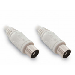 Câble TV coaxial 9,52 mm mâle/mâle 2 m - blanc