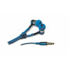 Ecouteurs intra auriculaire avec micro et zip anti-nœuds 1,2 m - bleu