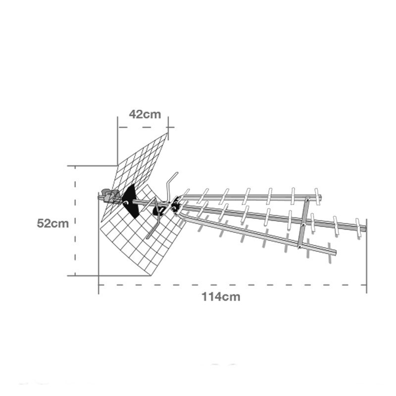 Antenne d'extérieur trinappe amplifiée 57 dB