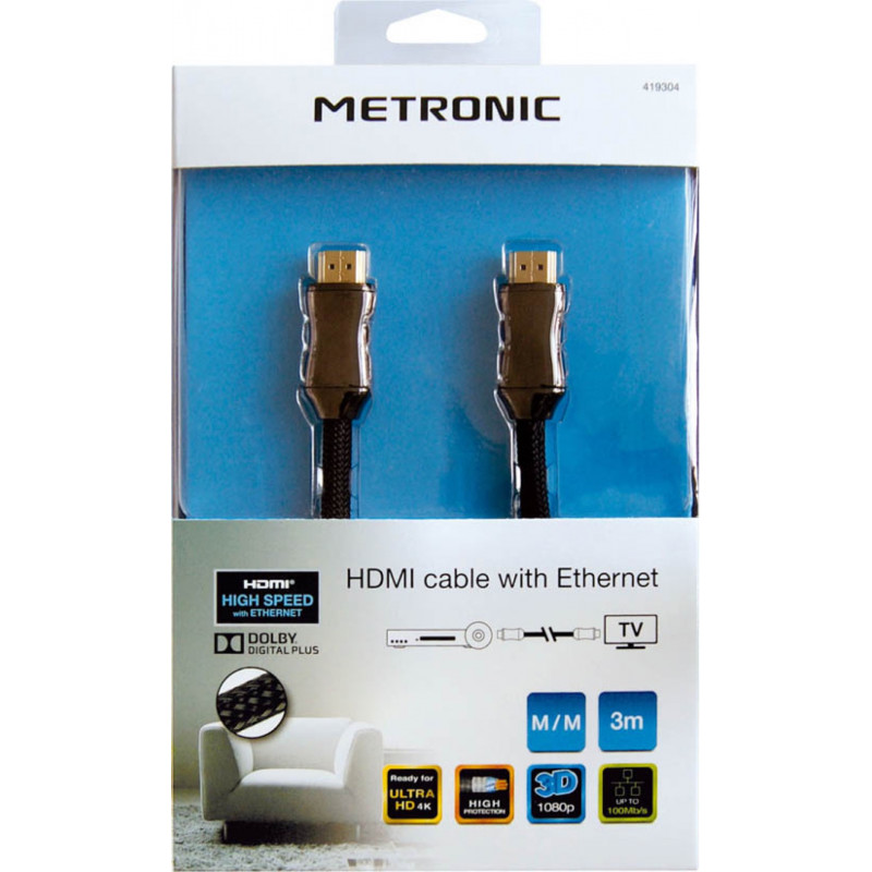 Câble HDMI premium High Speed + Ethernet 3 m