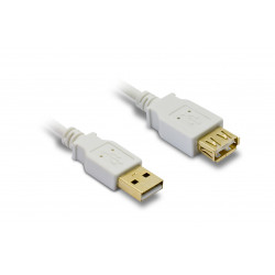 Câble USB A mâle/A fem. USB 2.0 - 1,8 m - blanc