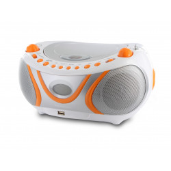 Lecteur CD Juicy MP3 avec port USB, FM - blanc et orange