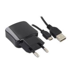 Chargeur secteur 2 USB-A 2,1 A + câble micro-USB 1 m - noir