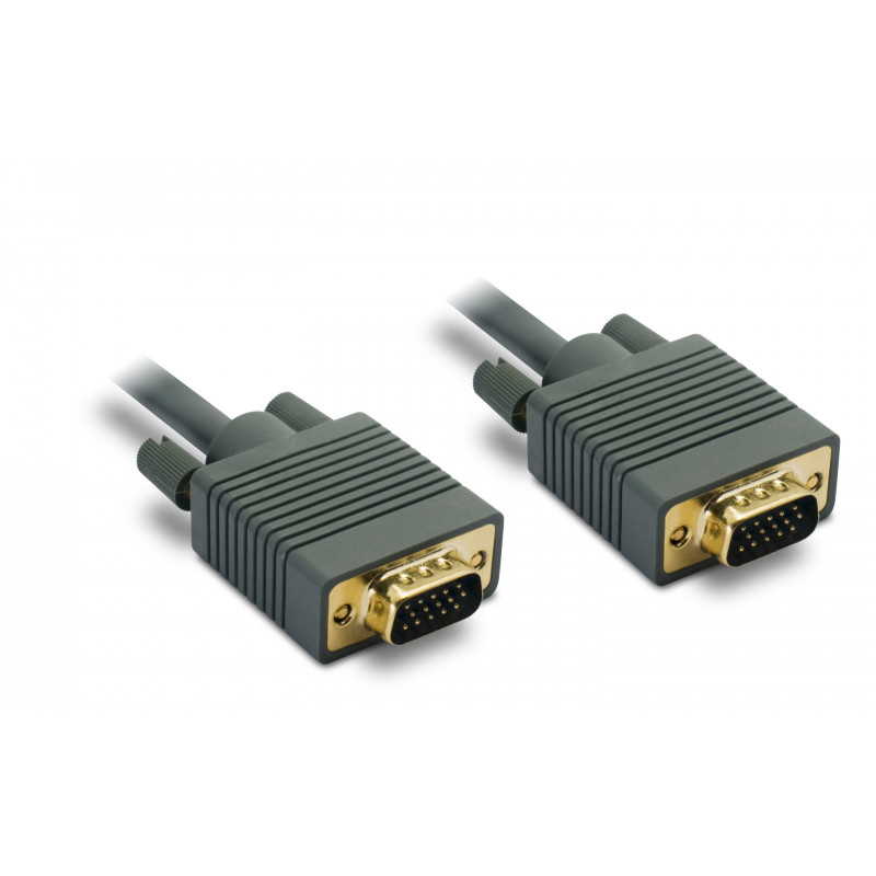 Câble VGA HD D-Sub15 Mâle Vers Mâle 150 Cm - Connecteur Coudé - Pour écran, Projecteur, Vieux PC