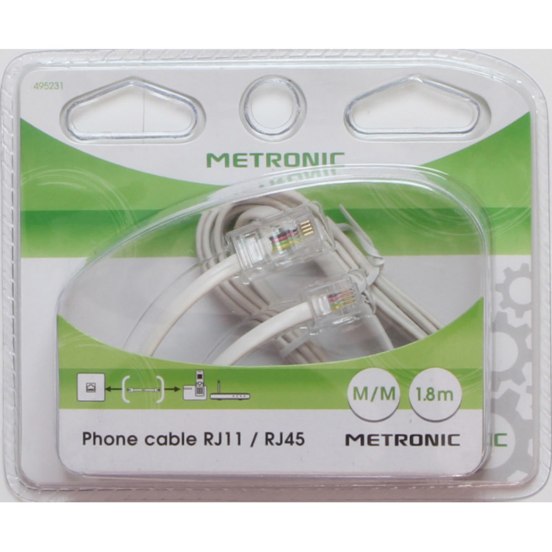 Câble téléphonique METRONIC Rallonge téléphonique 8 plots mâle/fem