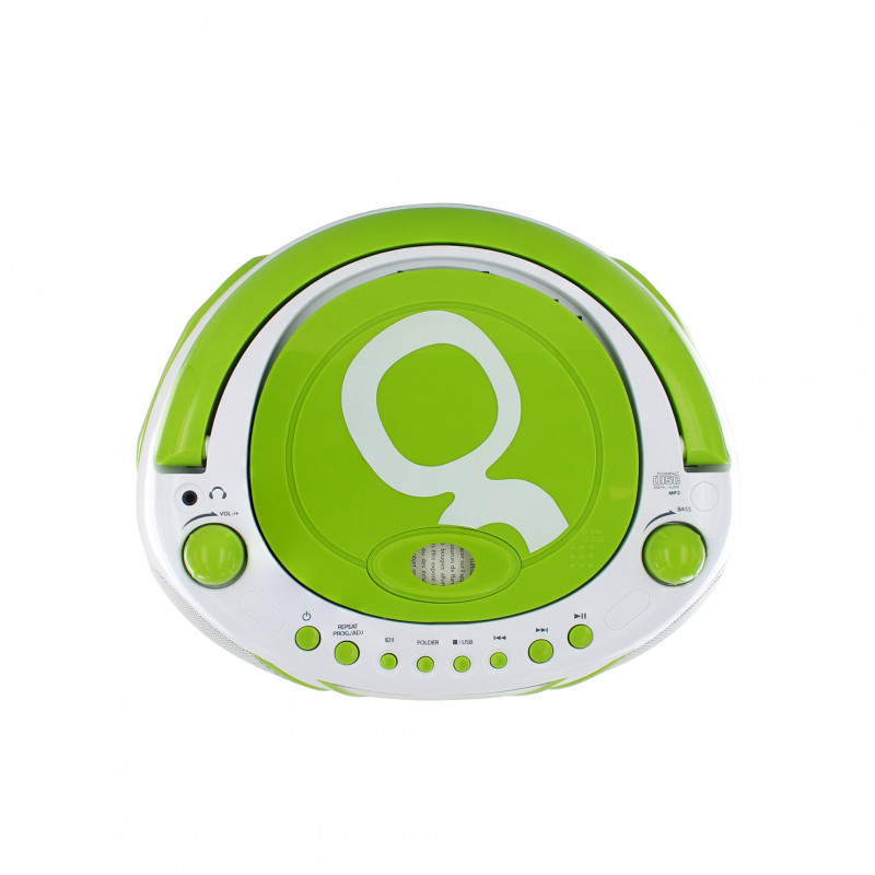 Lecteur CD MP3 enfant avec port USB - blanc et vert