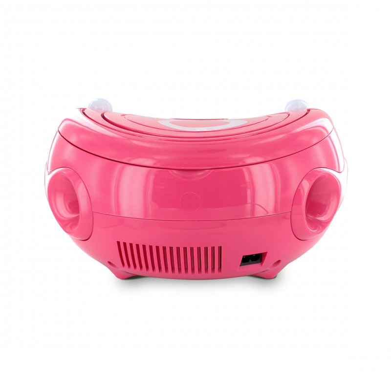 Lecteur CD MP3 enfant avec port USB - rose et blanc