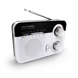 Radio portable AM/FM grandes ondes - noir et blanc