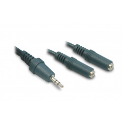 Câble audio jack stéréo 3,5 mm mâle/2 fem. 1,8 m
