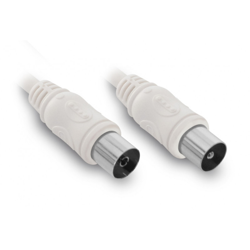 Câble TV coaxial 9,52 mm mâle/fem. 10 m - blanc