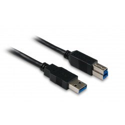 Câble USB A mâle/B mâle USB 3.0 - 3 m - noir