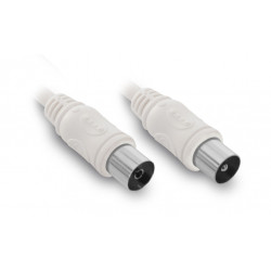 Câble TV coaxial 9,52 mm mâle/fem. 5 m - blanc