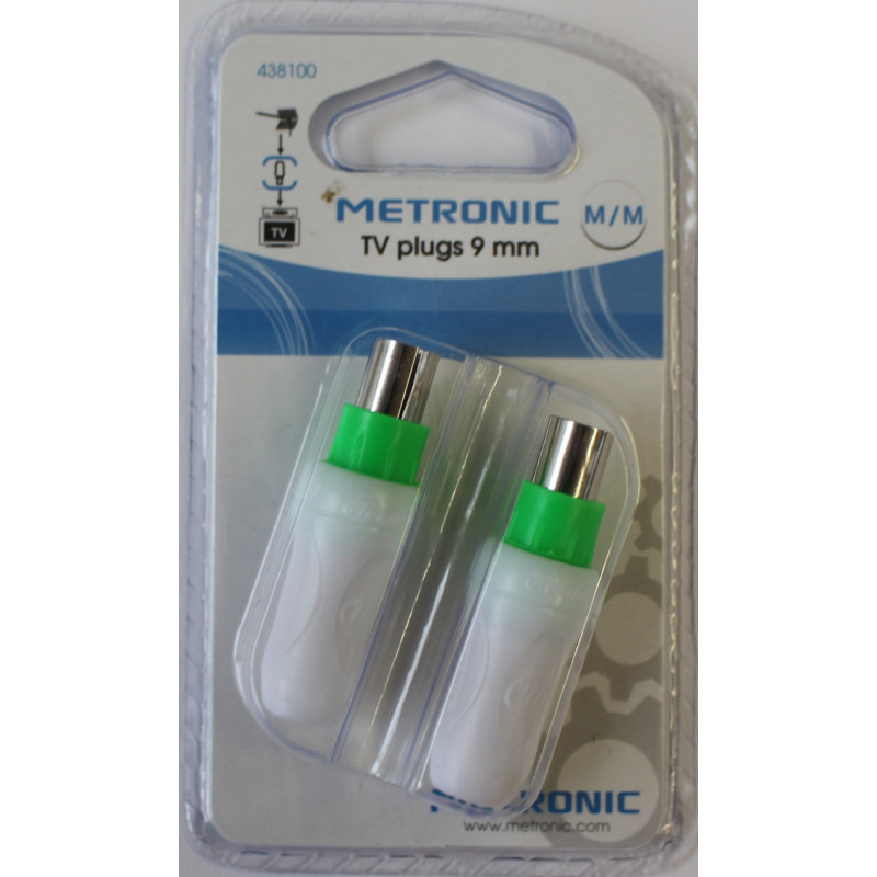 Répartiteur TV En T 9,52 Mm 1 Mâle/2 Fem. Blindé Métal