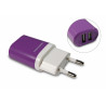 Chargeur secteur 2 USB-A 2 A - violet